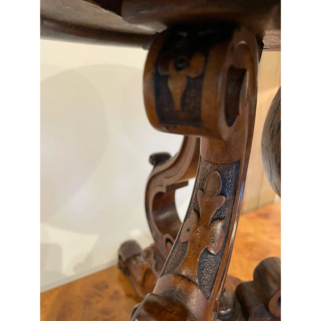 Antique Victorian Carved Walnut Stool For Sale - Image 12 of 16