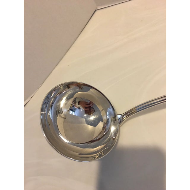 Oversized Silverplate ladle from DJ Flatware of Japan. The bowl measures 4 3/8” in diameter. Overall length is 16”...