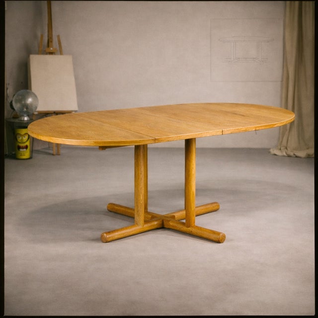 Danish Extendable Oak Dining Table by Kurt Østervig for Jason Møbler, 1950s For Sale - Image 18 of 18