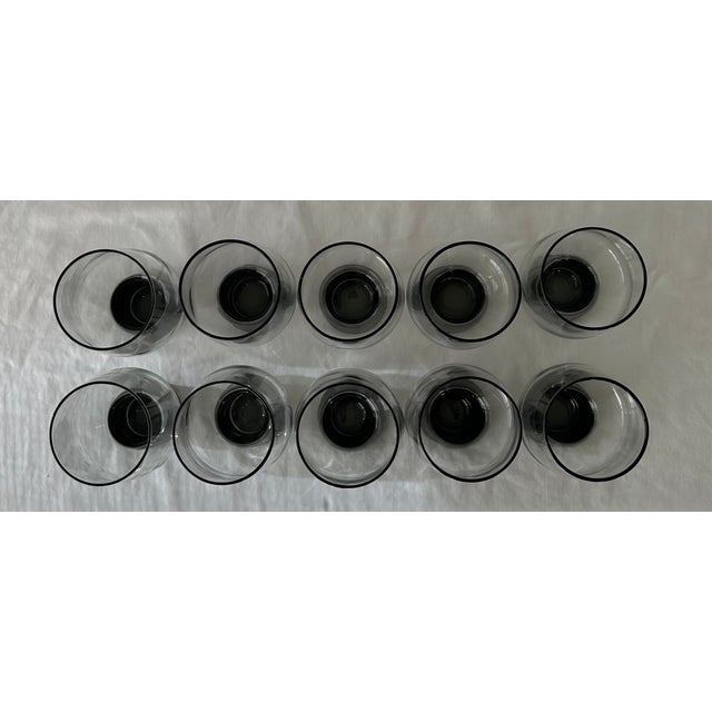 1970s Brutalist Smoked Grey Drinking Glasses by Libbey- Set of 10 For Sale In Palm Springs - Image 6 of 11