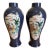 A Pair of Antique Chinese Power Blue Wucai Character Porcelain Vases For Sale