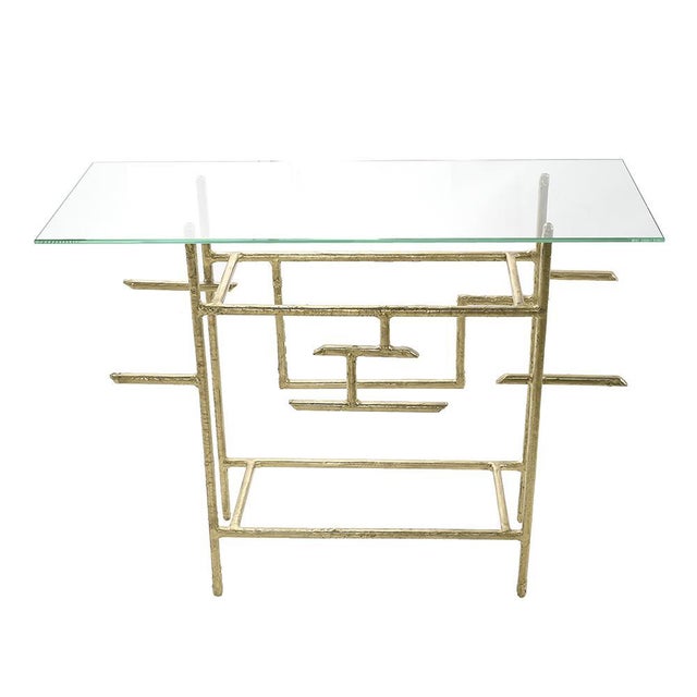 Console in Brass by Henri Fernandez For Sale - Image 3 of 8