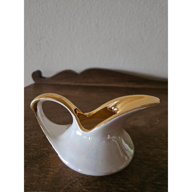 Antique White Vintage Pearl China Company Mini Opalescent Ceramic Sugar and Creamer Set For Sale - Image 8 of 11