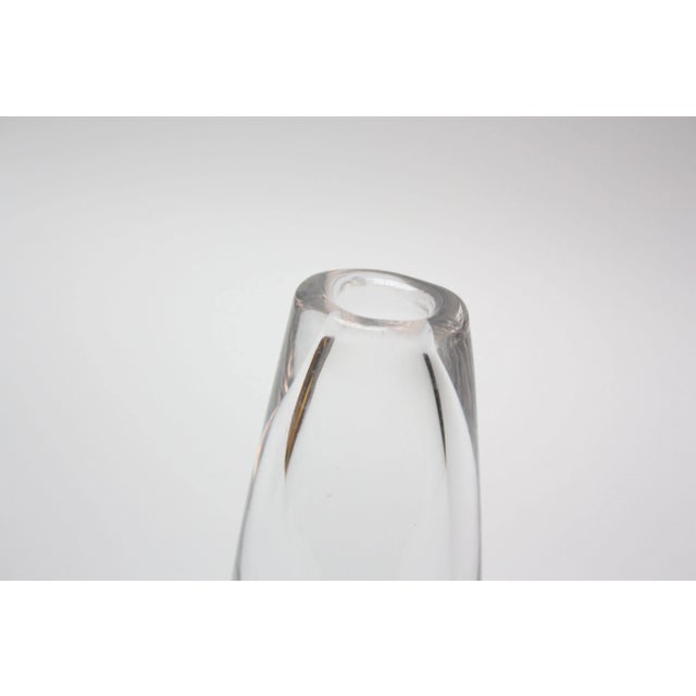 Glass Kosta Boda Blown Glass Vase With Floral Etching For Sale - Image 7 of 9