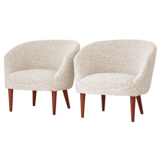 Set of Danish Art Weaving Lounge Chairs attributed to Illums Bolighus, Copenhagen, 1950s For Sale