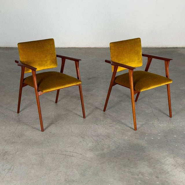 Velvet Armchairs by Franco Albini for Poggi, 1960s, Set of 2 For Sale - Image 3 of 18