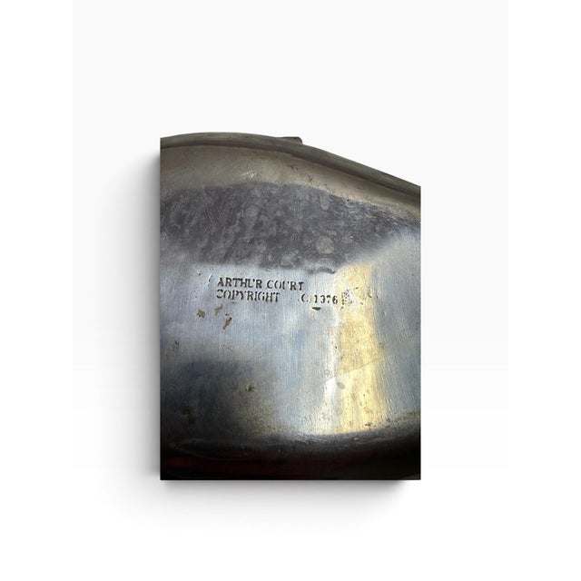 Metal 1976 Vintage Arthur Court Cast Aluminum Fish Dish With Carnelian Eye For Sale - Image 7 of 7