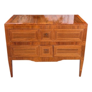 1 of 2 Dessin Fournir Neoclassical Style Burl Wood Inlaid Chest of Drawers For Sale