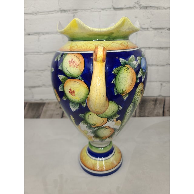 1980s Vintage Pair of Fitz and Floyd Italian Mediterranean Amphora Vases For Sale - Image 5 of 12
