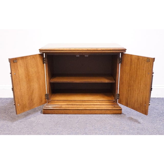 Late 20th Century Burlington House Pecan Spanish Mediterranean Revival 28" Cabinet Nightstand 80-410 For Sale - Image 5 of 10