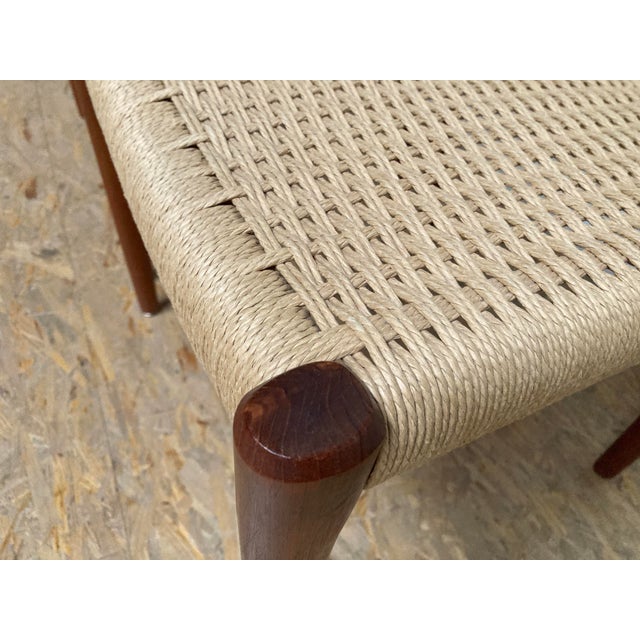Danish Teak Model 77 Dining Papercord Chairs by Niels Otto (N. O.) Møller for J.L. Møllers, 1970s, Set of 6 For Sale - Image 17 of 18