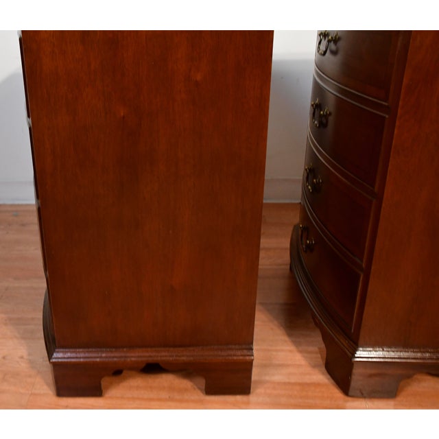 1940s Vintage Ethan Allen Regency Style Mahogany Pair of Nightstands For Sale - Image 13 of 13