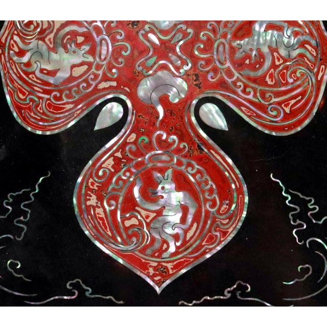 Japonisme Unusual Japanese Lacquer Inkstone Box with MOP Inlays For Sale - Image 3 of 16