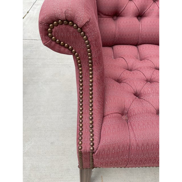 1990s Pair of Vintage St. Timothy Tufted English Traditional Lounge Chairs – Hickory, Nc For Sale - Image 5 of 16