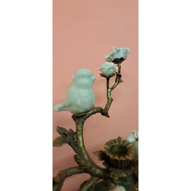 2010s Vintage Bronze and Porcelain Candlestick, 2010 For Sale - Image 5 of 13