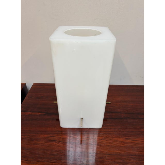 Paul Mayen Style square with rounded corners Lucite Table Lamp. Round hole to top adds interest and lets heat escape....