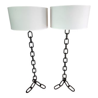 21st Century Paxton Natural Iron Chain Floor Lamp by Arteriors For Sale