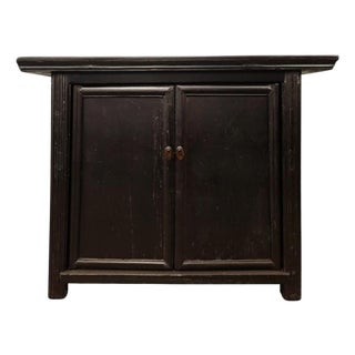Rich Black 2-Door Side Cabinet For Sale