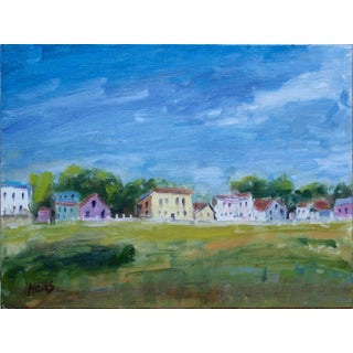Mendocino Village (Original Impressionist Oil Painting) For Sale