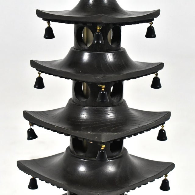 Mid-Century Modern Japanese Pagoda Lamp For Sale - Image 3 of 10