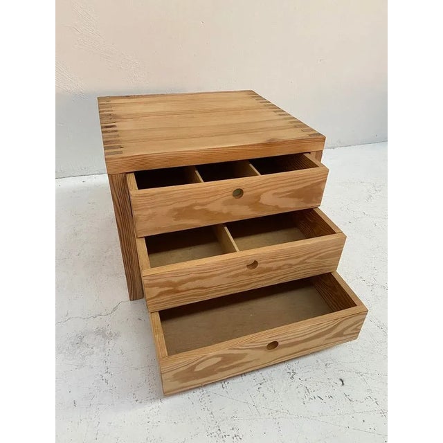 Pine Chest of Drawers or Bedside Table by Ate Van Apeldoorn for Houtwerk Hattem, 1970s, in Very Good conditions. Designed...