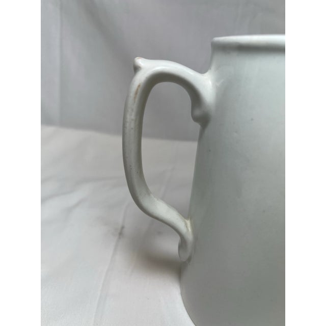 White Vintage Mason’s White Ironstone Hotel-Ware Pitcher /Jug From England - Circa 1960 For Sale - Image 8 of 10
