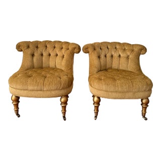 Pair of French Art Deco Club Chairs For Sale