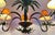 Chestnut Late 20th Century Palm Beach Regency 6-Light Tole Palm Tree Chandelier With Shades For Sale - Image 8 of 10