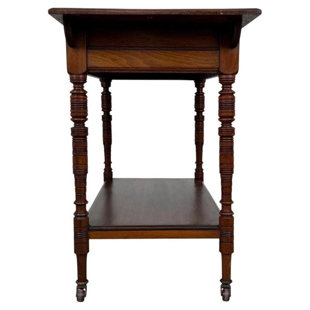 Antique English Walnut Side Table, 1900s For Sale - Image 4 of 10