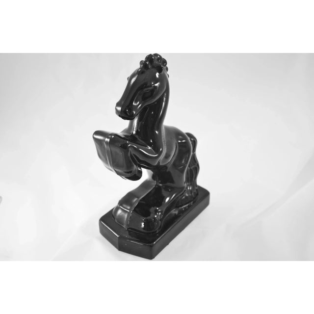 Early 20th Century 1920s Black Glass Stallion Figure For Sale - Image 5 of 5