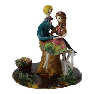 Early 20th Century Meuguelman French Porcelain Figural Grouping, Signed For Sale