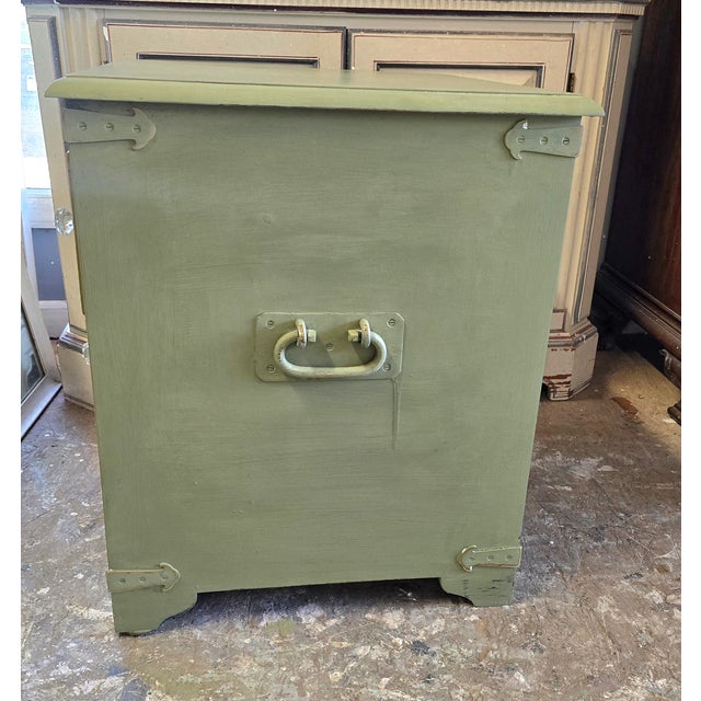 Vintage Sage Green Apothecary Drawers Side Table For Sale In New York - Image 6 of 10