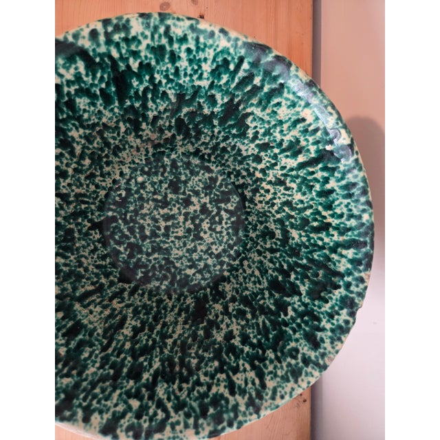 Italian Early 20th Century Italian Glazed Terra Cotta Tian Bowl in Speckled Green For Sale - Image 3 of 4