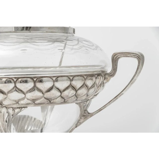 Art Nouveau Silver Plate & Crystal Punch Bowl WMF For Sale - Image 9 of 12
