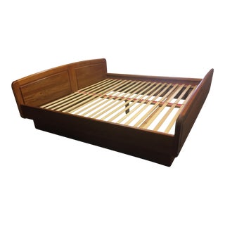 Mid-Century Modern Danish Teak King Size Platform Bed For Sale