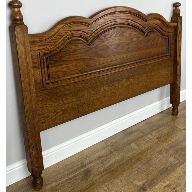 Bring timeless French charm to your bedroom with this Vintage French oak double bed headboard. Featuring elegant shaped...