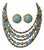 Trifari 4 Strand Etruscan Alfred Philippe Aqua Lucite Necklace Earrings Set For Sale