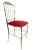 Brass and Red Velvet Chiavari Chair, Italy, 1960s For Sale