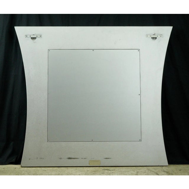 Late 20th Century Custom Made Colombostile Silver Studded Metal Wall Mirror For Sale - Image 6 of 6