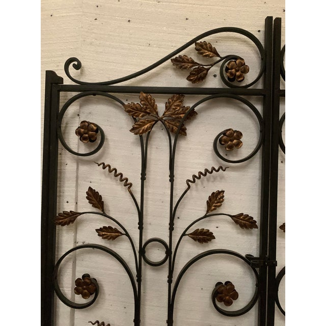 Interior Partition with Double Doors in Patinated Wrought Iron For Sale - Image 3 of 10