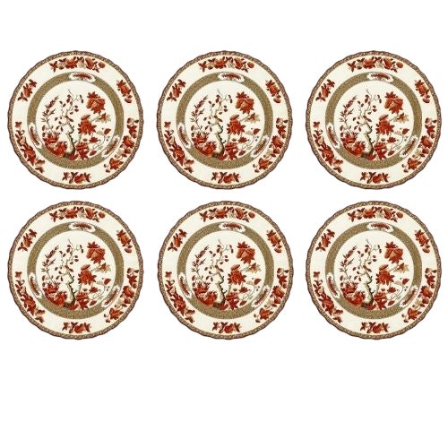 Copeland Early 20th Century Copeland Spode Luncheon Plates in the India Tree Pattern - Set of 6 For Sale - Image 4 of 5