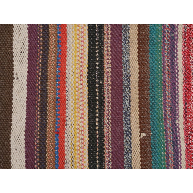 Textile 1970s Vintage Handmade Wool Cotton Multicolor Kilim Rug For Sale - Image 7 of 11