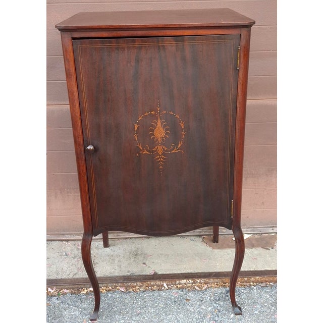 Wood Payne Furniture Mahogany Inlaid Sheet Music Cabinet, Circa 1890s For Sale - Image 7 of 12