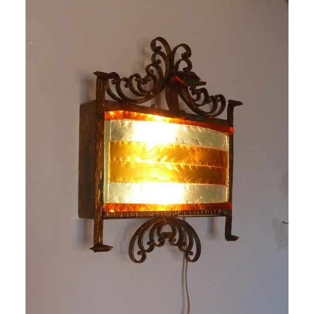 Large Brutalist Italian Art Glass Sconces from Poliarte, Set of 2 For Sale - Image 6 of 10