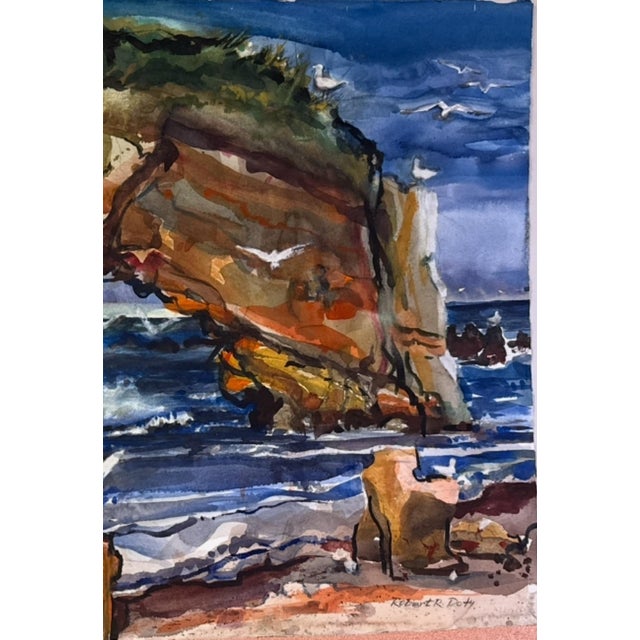 1990s 1990s Robert R. Doty Original Watercolor Mixed Media For Sale - Image 5 of 7