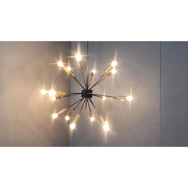 Vintage Brass Sputnik Chandelier, 1970s For Sale - Image 4 of 10