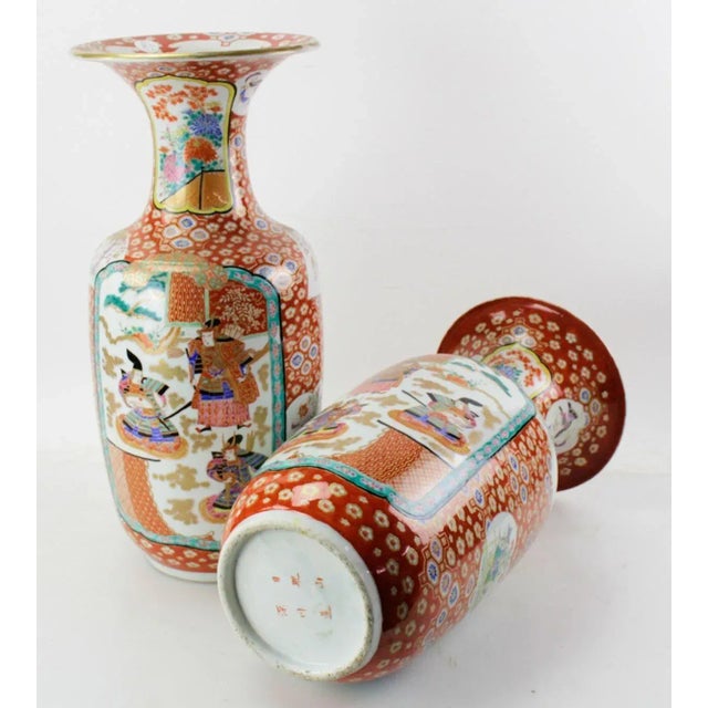 Late 19th Century Pair of Late 19th Century Japanese Porcelain Vases For Sale - Image 5 of 10