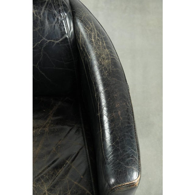 Black Vintage Black Cowhide Aviator Lounge Chair For Sale - Image 8 of 13