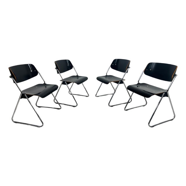 Mid-Century Modern No. 614/3 Dining Chairs attributed to Klaus Franck for Wilkhahn, 1970s, Set of 4 For Sale