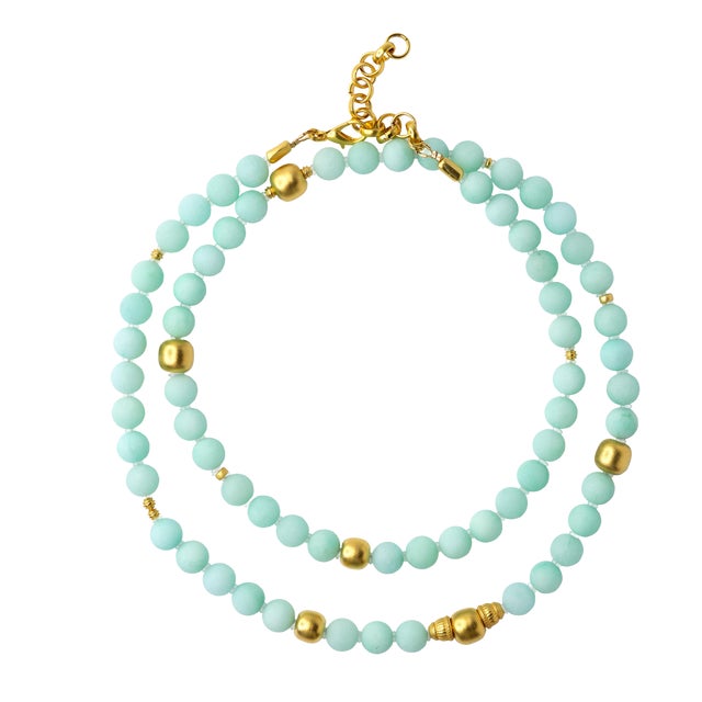 Mint Green Chalcedony Necklace For Sale